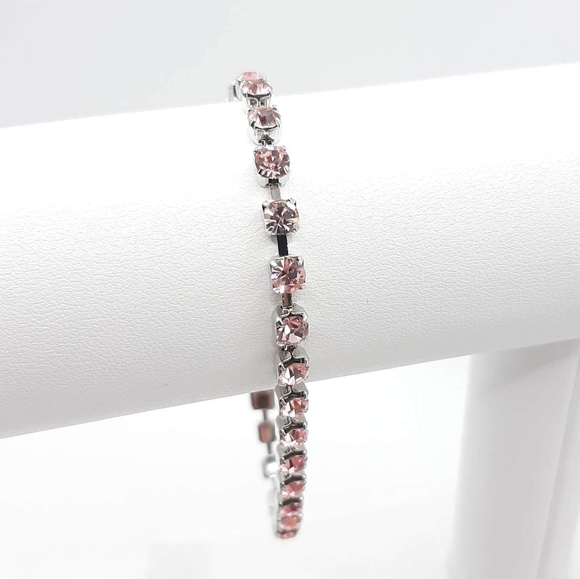 Jewelry - Pink Tennis Bracelet made with Swarovski Crystals New